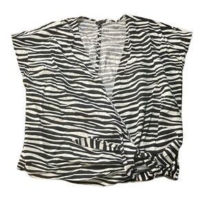 Ann Taylor Zebra Print Linen Blend Skirt